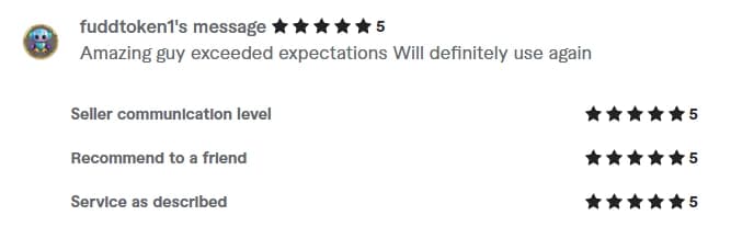 Verified Fiverr review of StackStead Solutions from a client