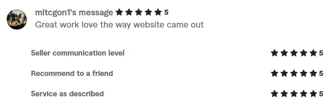 Verified Fiverr review of StackStead Solutions from a client