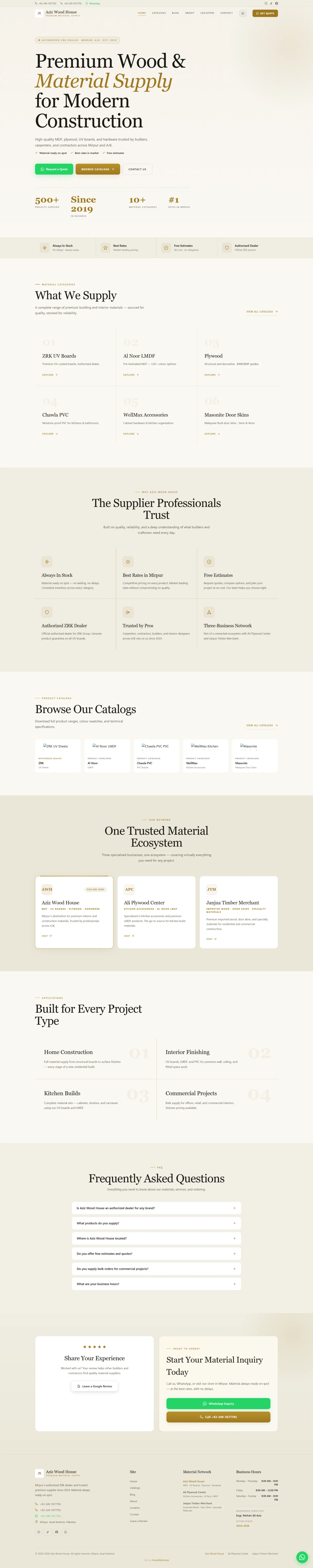 Aziz Wood House timber and construction website home page