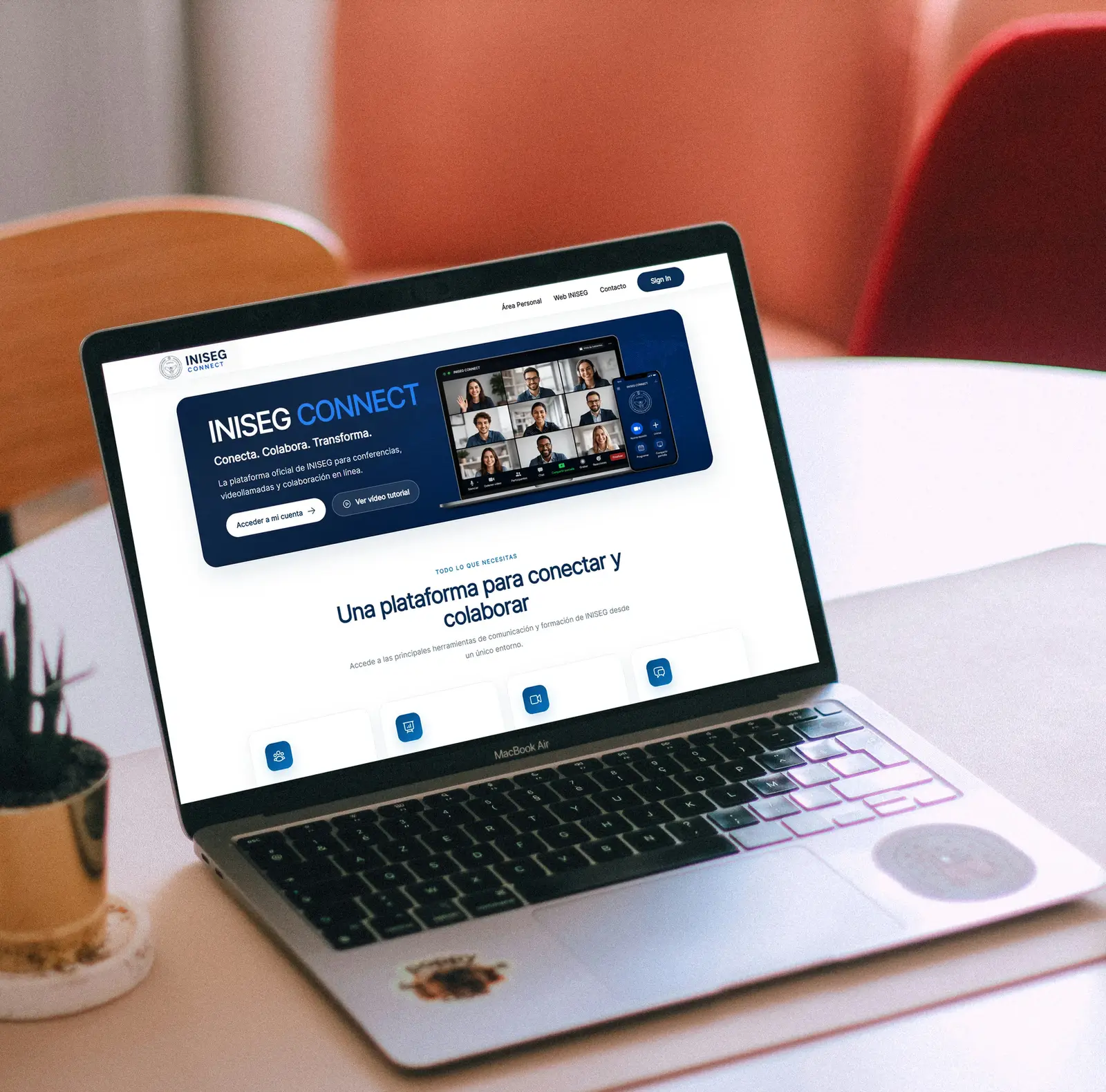 INISEG Connect home page: the BigBlueButton virtual classroom platform we built for INISEG